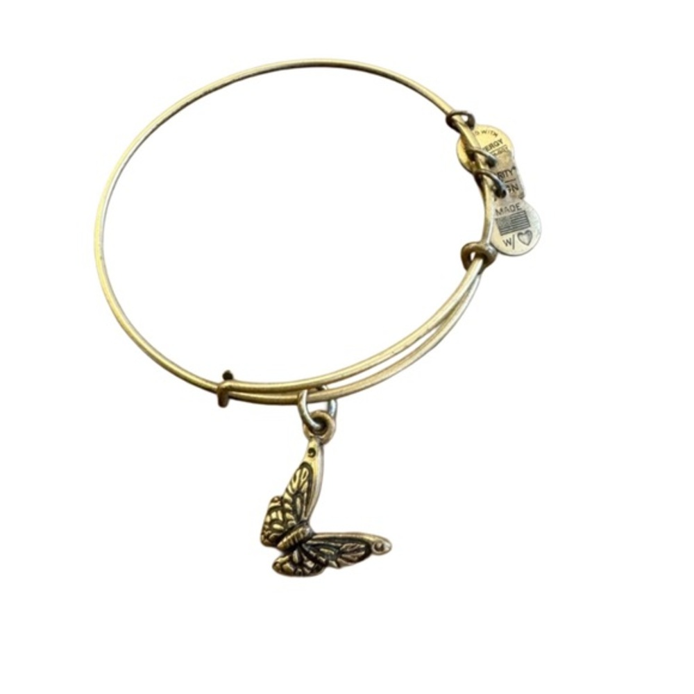 Alex and Ani Gold Butterfly Charm Bangle